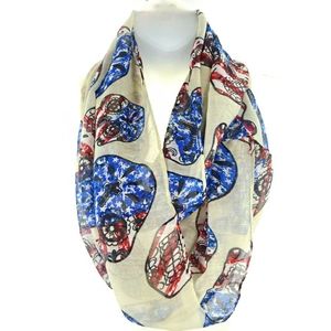 American flag sugar skull infinity scarf